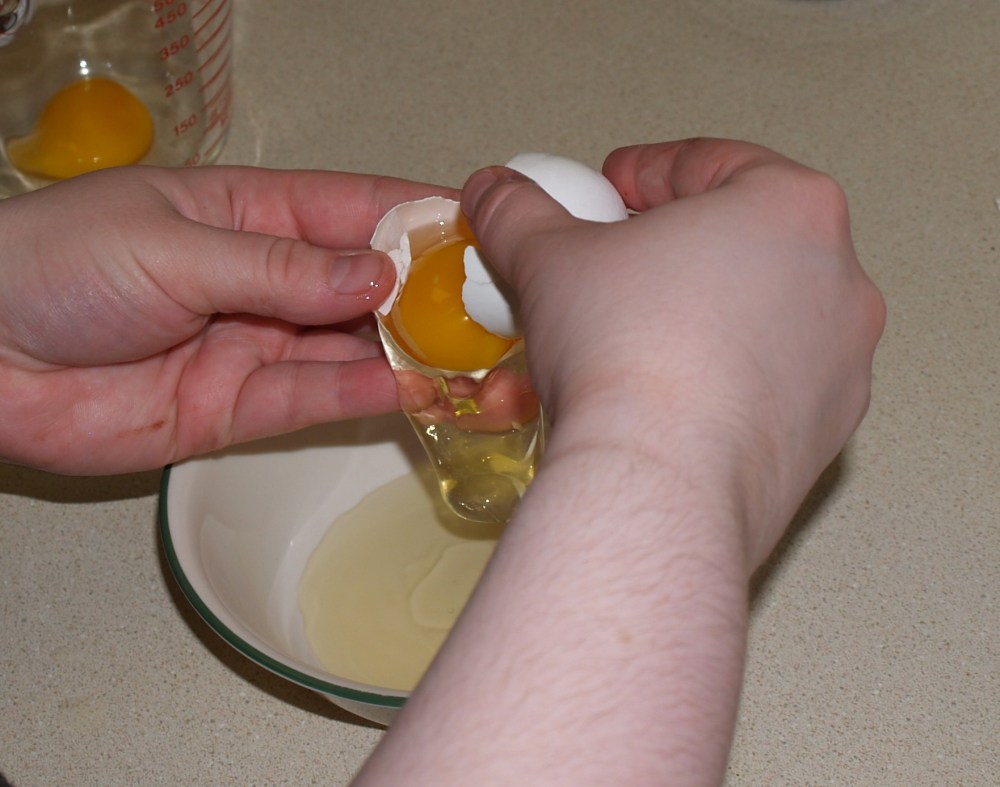 drop the white into a bowl