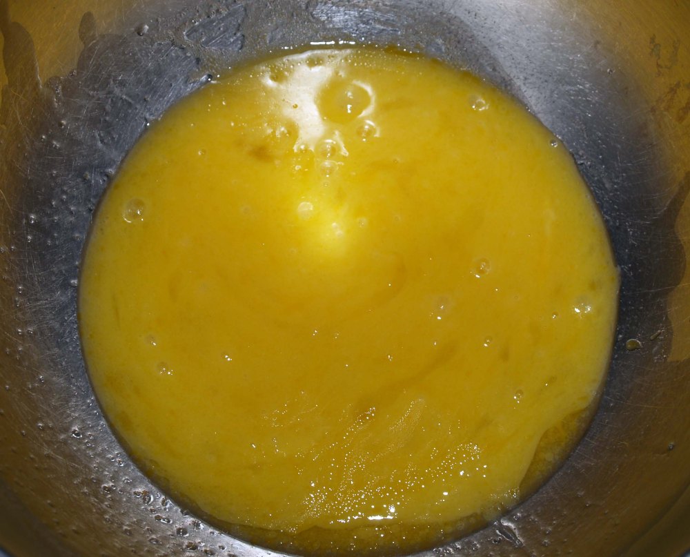 beaten egg and oil