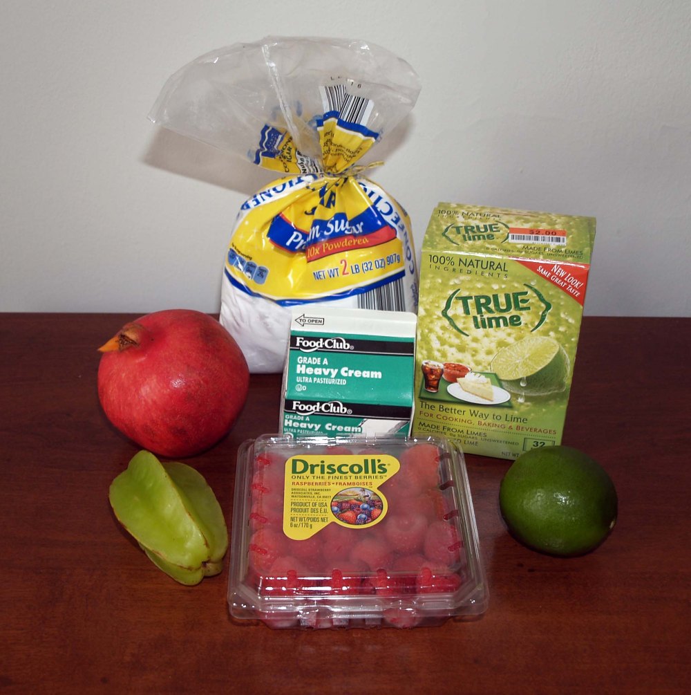 pomegranate lime tart decoration ingredients