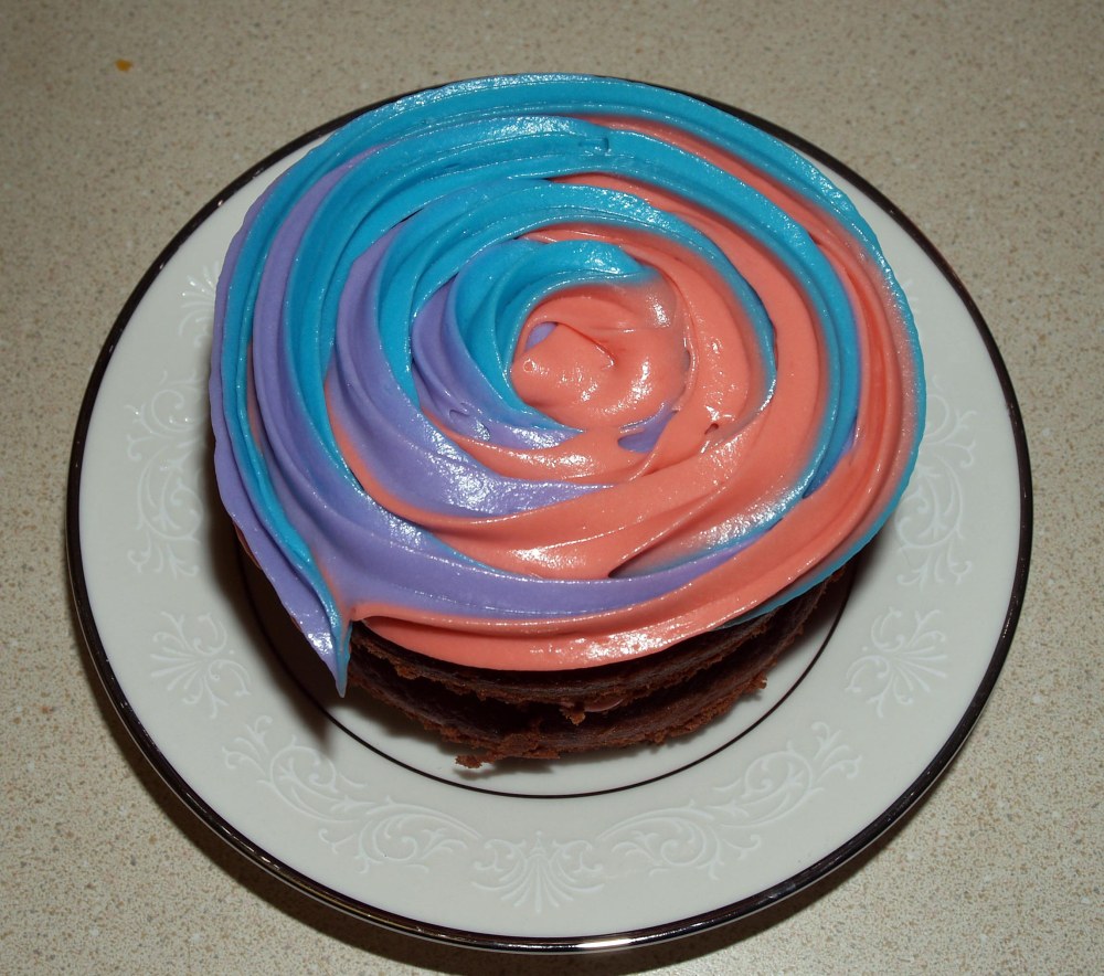 mini cake with color swirl