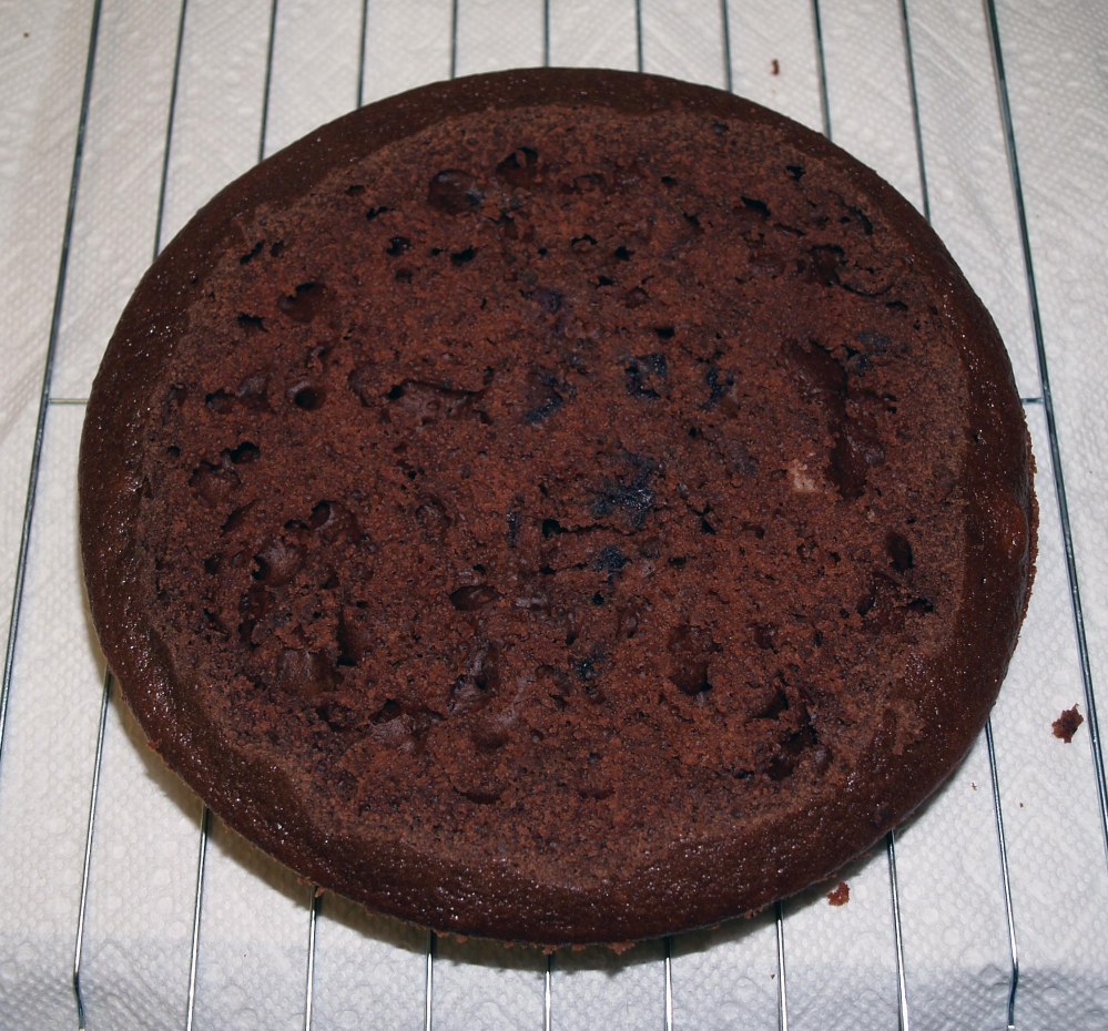 leveled chocolate cake