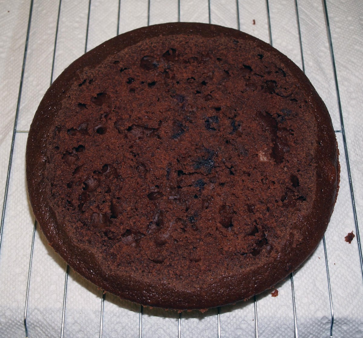 leveled chocolate cake