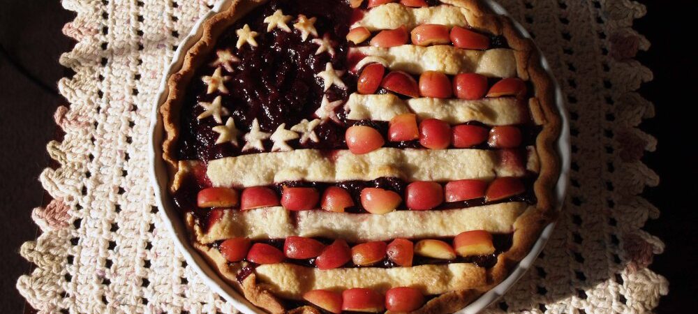 American Flag Cherry Blueberry Pie