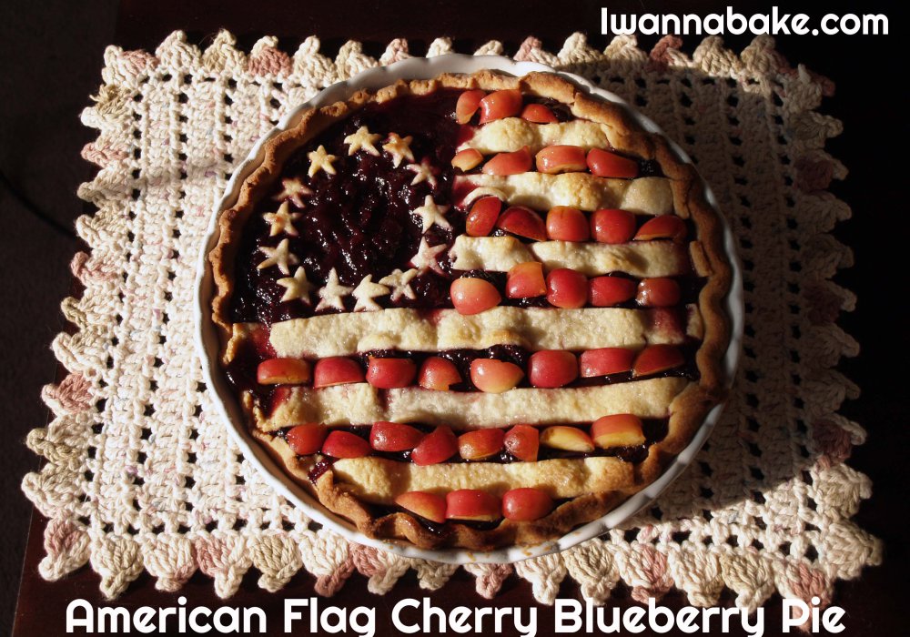 American Flag Cherry Blueberry Pie