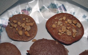 cakes topped with nuts