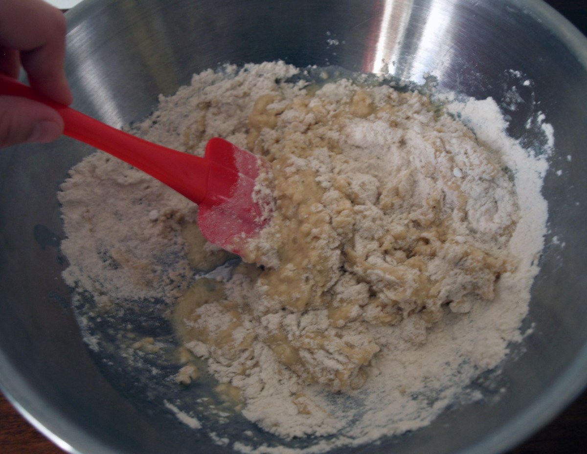 folding in the dry ingredients