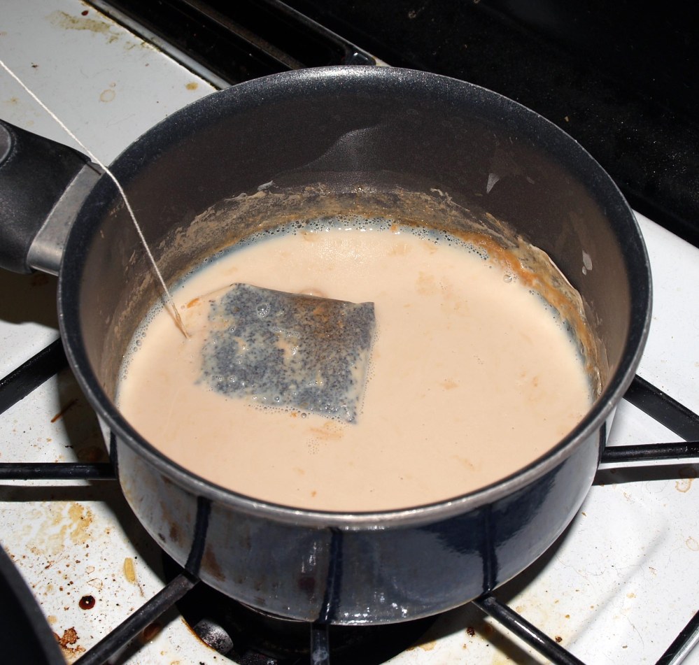 Tea Bag Steeping in Milk