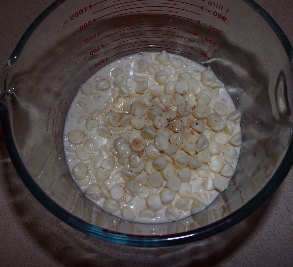 Hot Cream and White Chocolate Chips