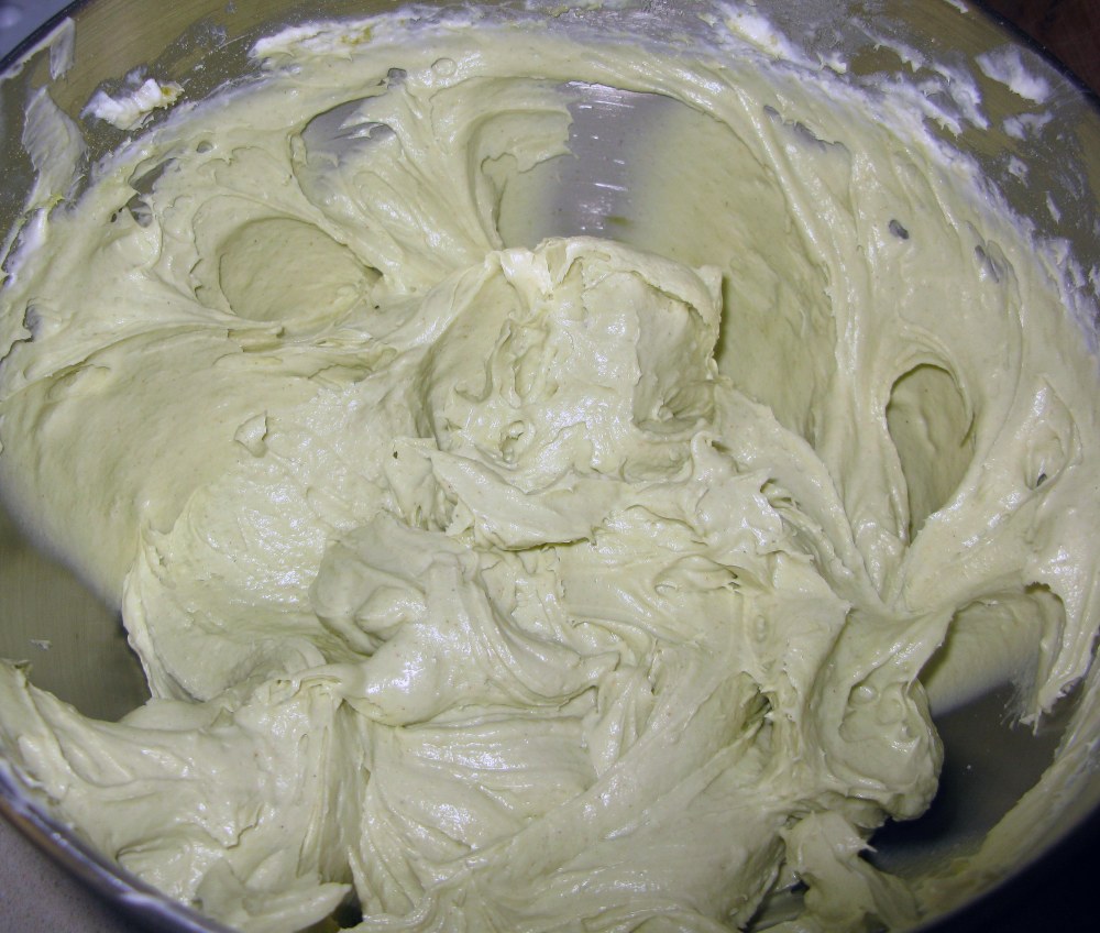 Green Tea Cheesecake Filling Before Eggs
