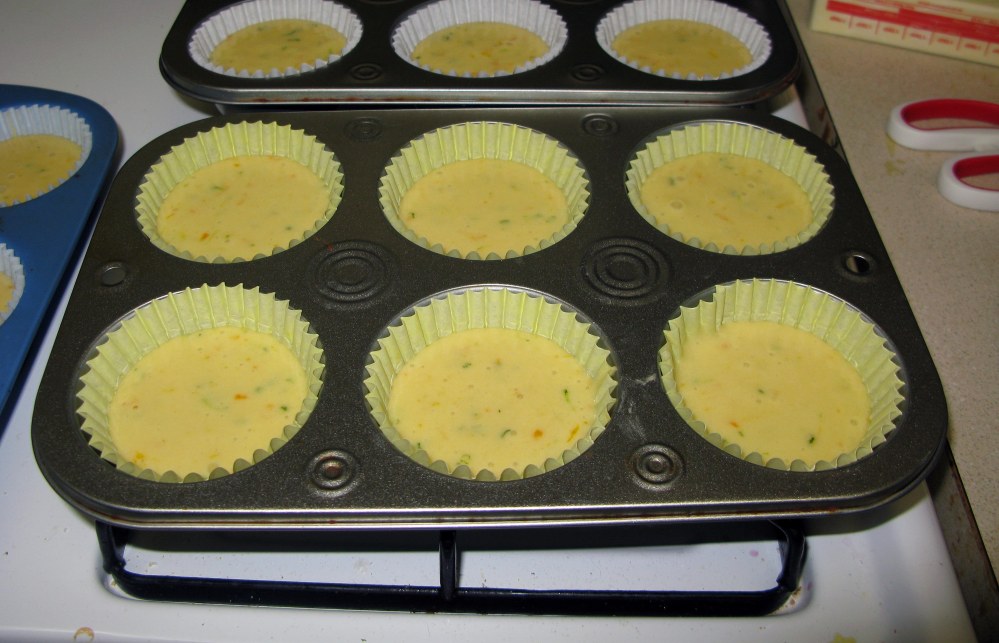 Black-Eyed Susan Cupcake Batter in Wrappers