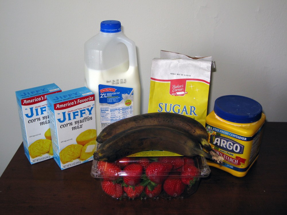 Strawberry Banana Cornbread Ingredients
