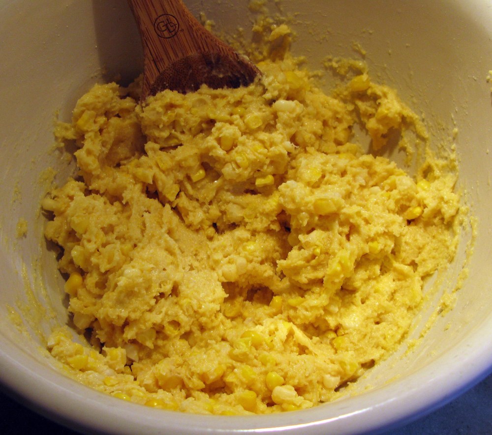 Breakfast Corn Buckle Batter with Corn