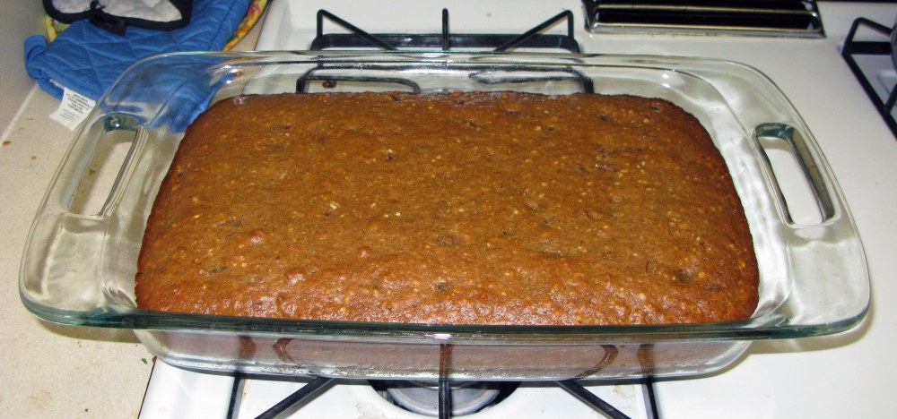 Date Walnut Cake After Baking