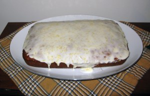 Iced Date and Walnut Cake