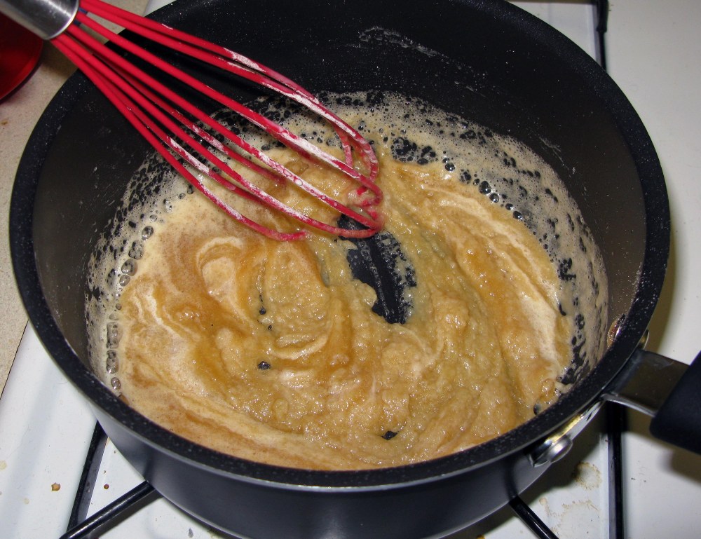 First Addition of Cream to Roux