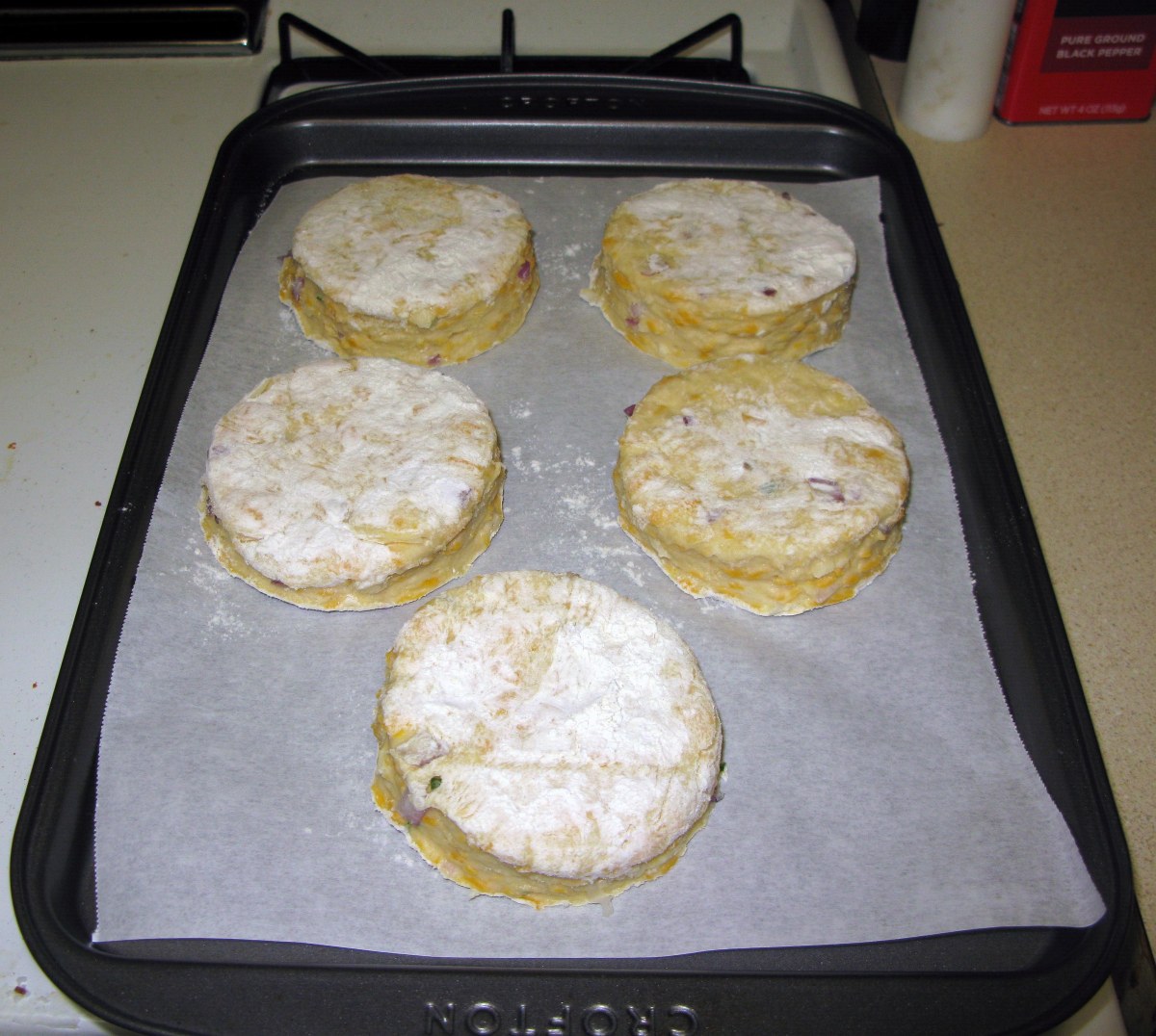 Cheddar and Chive Scones Before Baking