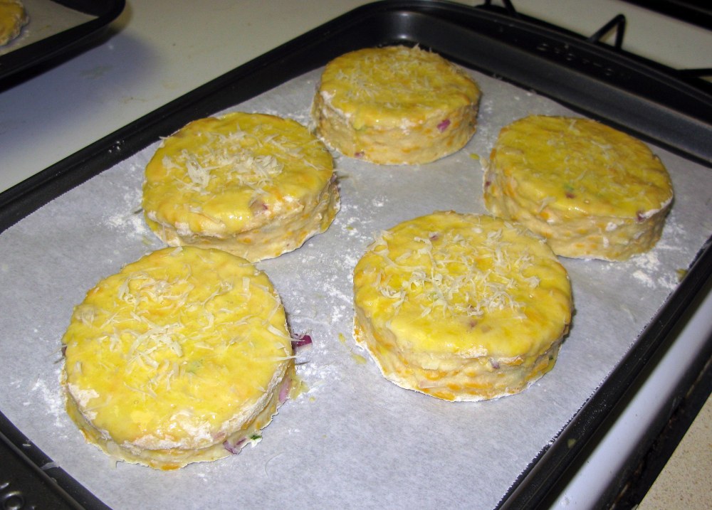 Cheddar and Chive Scones with Parmesan Cheese