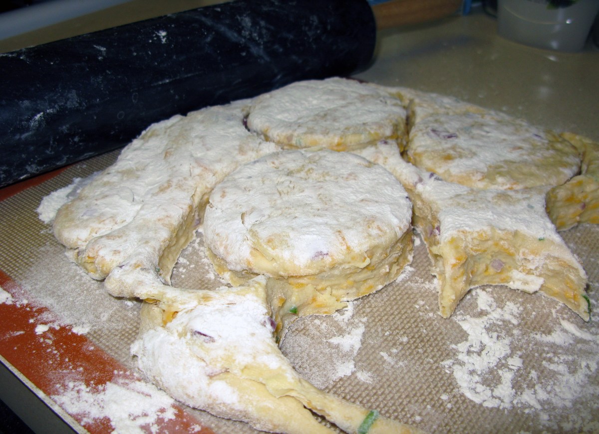 Removing Cut Scones from Dough Sheet