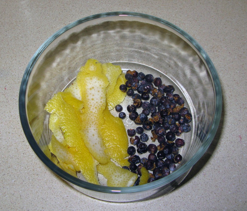 Juniper Berries and Lemon Peels