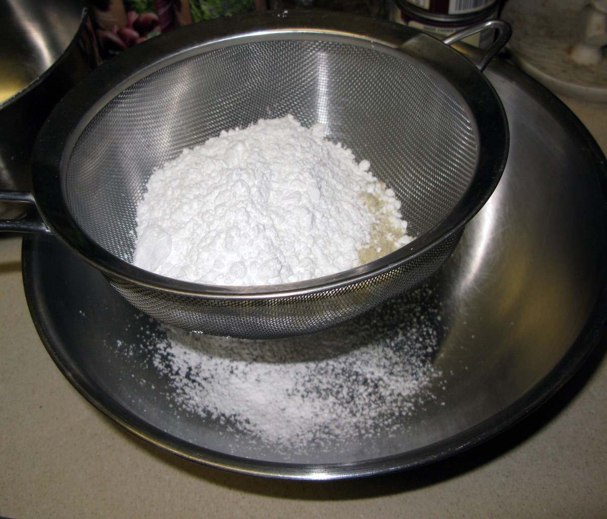 Sifting Almond Flour and Sugar
