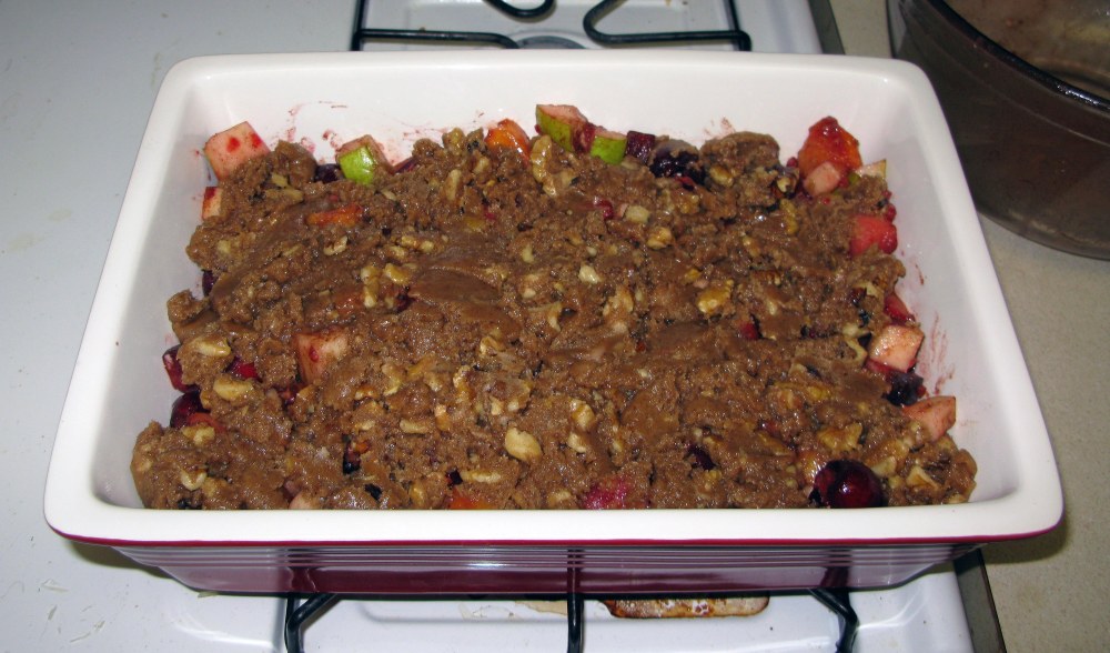 Summer Fruit Crumble Before Baking