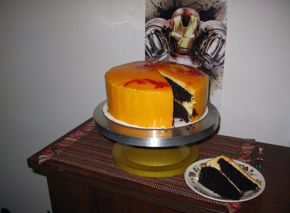 Iron Man's Mandarin Orange Chocolate Cake Slice