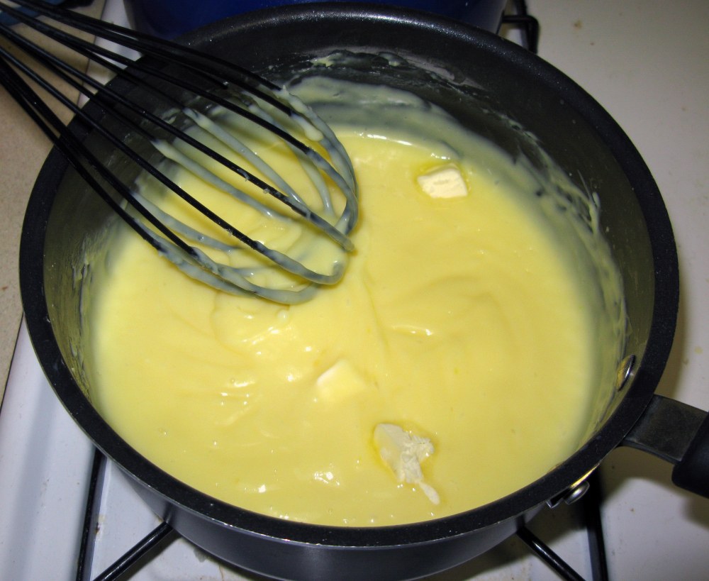 Whisking Butter into Custard
