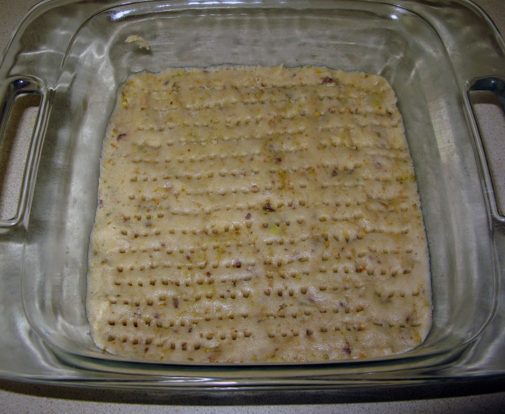 Shortbread Dough Pricked with Fork